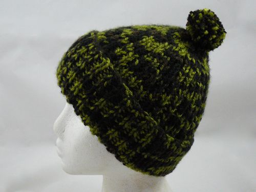 Adults Ribbed Bobble Hat knitted bobble hat knitted